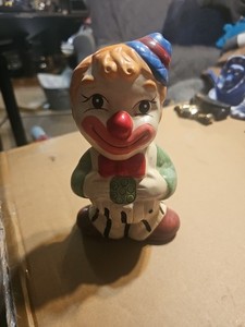 1960s Ceramic Clown Bank With Plug
