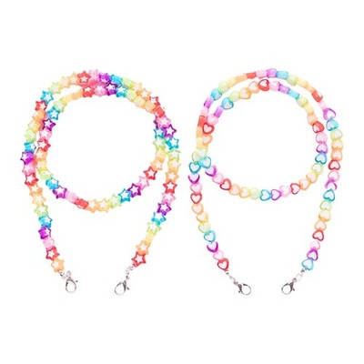 Hanging Lanyard Colorful Beads Face Covering Mask Chain Eyeglass Holder Necklace