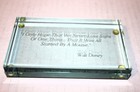 WALT DISNEY Inspirational Quote CRYSTAL Glass PLAQUE / Paperweight STARTED BY — photo 3