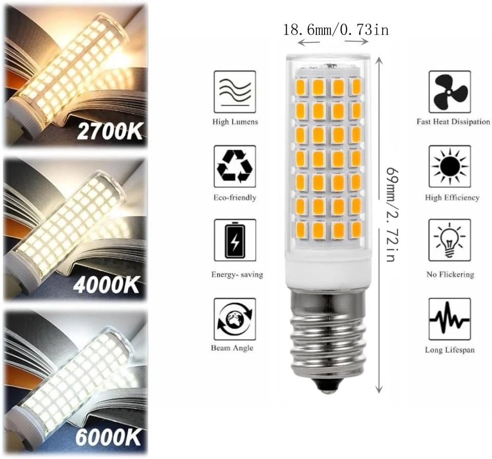 E17 LED Bulb ETL Microwave Light Bulb over Stove Appliance 8206232A 80W for Refr - Image 2 of 4