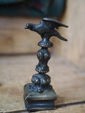 F&S Antique Bronze Stamp Ideal Paperweight Eagle Decoration Desk Seal 