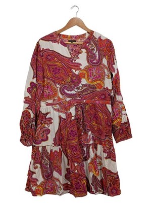 Marie Lund Damen Kleid Gr. 36 Paisley Muster Boho Langarm Viskose
