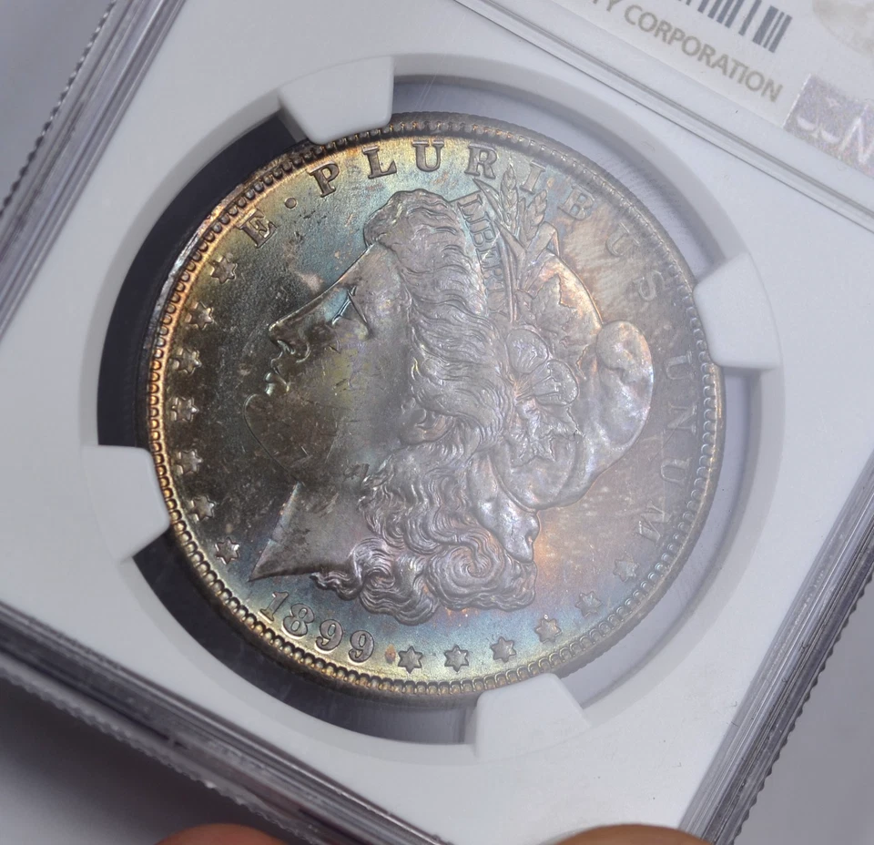 1899-O MORGAN SILVER DOLLAR DUAL BLUEBERRY TONER NGC MS64 BEAUTIFUL COIN - Image 4 of 4