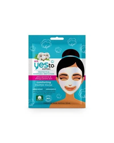 Yes To Cotton Comforting Paper Mask Ultra Sensitive & Allergy Prone Skin 10z