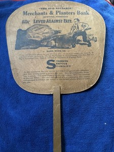Vintage Advertising Hand Held Fan Merchants & Planters Bank Newport, TN