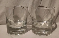 Crown Royal (SET OF 2) Heavy Glasses w/ Logo in the Thick Base - Made in Italy