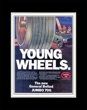 1969 General Belted Tires - Matted for 11x14 Frame