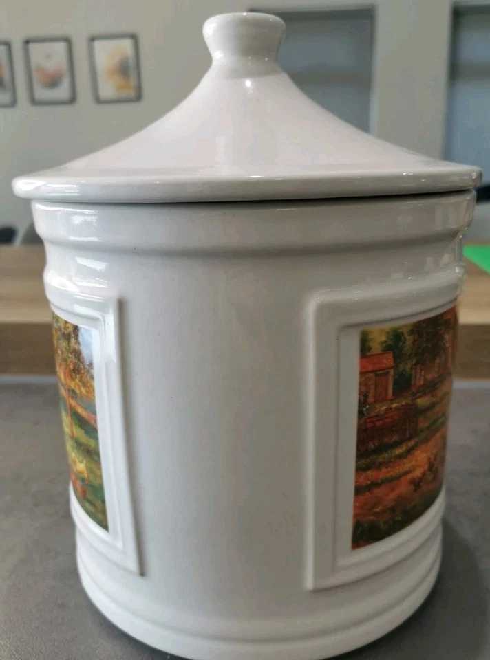 Vintage Marks And Spencer Ceramic Biscuit Barrel Cookie Jar Storage  - Image 3 of 4