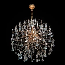 Luxury Firework Gold Crystal Chandelier 30"