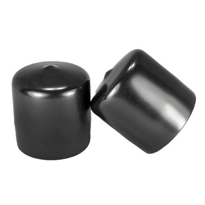 1 1/2  OD Flexible Plastic Hole Plugs, Black End Caps, Weather Resistant, 4 Pack