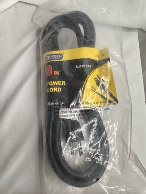 Power Supply Cord Guitar AMP Bergen Industries 9ft PS915143 SJTW 14/3 