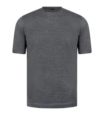 STILE LATINO luxury t-shirt wool silk EU 54 US 44 gray tailored fit