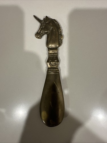 Vintage Solid Brass Unicorn Shoe Horn. - Picture 2 of 3
