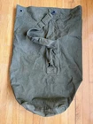 Original WWII WW2 Military Green Thick Canvas Duffel Bag Vintage Strap ID’ed