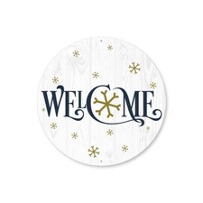 Welcome Snowflake Christmas Metal Sign