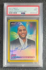 Steve Smith 2021 Topps Finest GOLD Refractor AUTO Jersey Match #'d 08/50 Hawks!