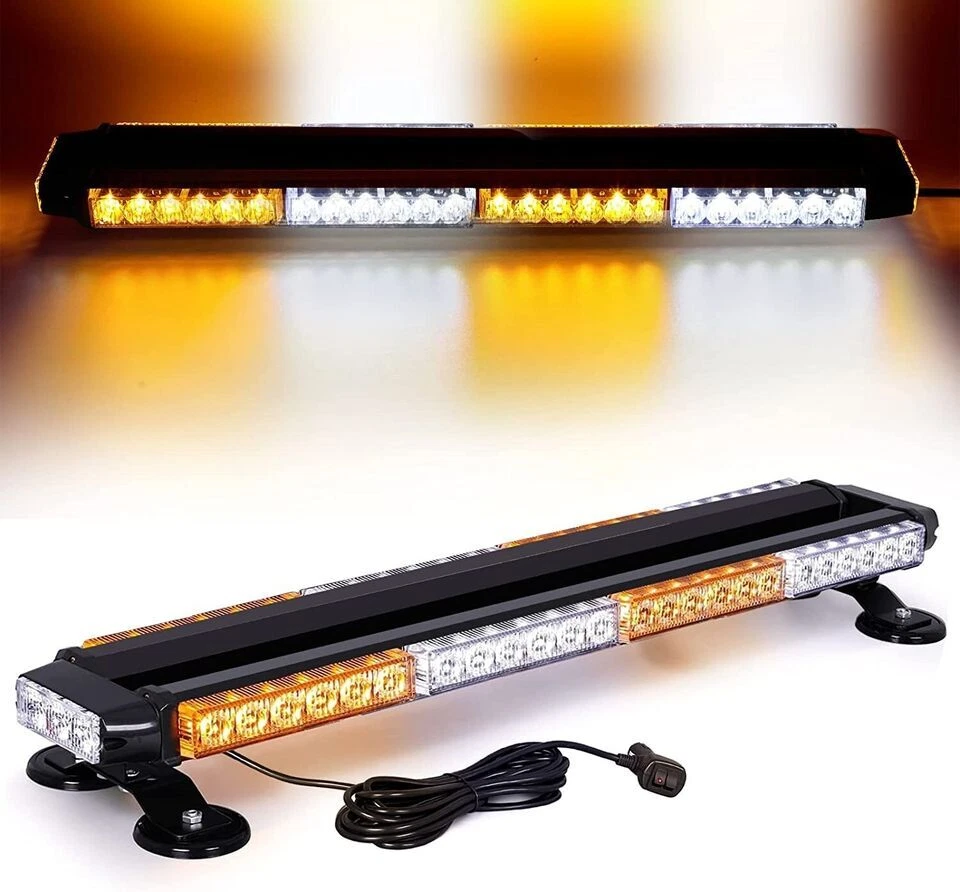 Barra de luces estroboscópicas LED de advertencia de emergencia para techo blanco ámbar para Hyundai Santa Fe Foto 3 de 4