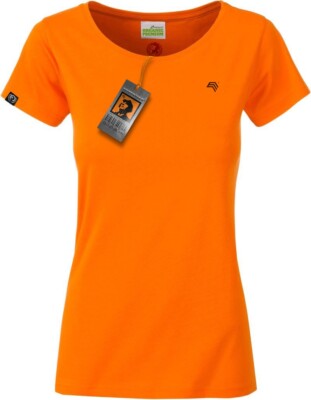 JAN 8007 Damen Bio Baumwolle Basic Girlie T-Shirt Orange COMPANIEER Frauen ...