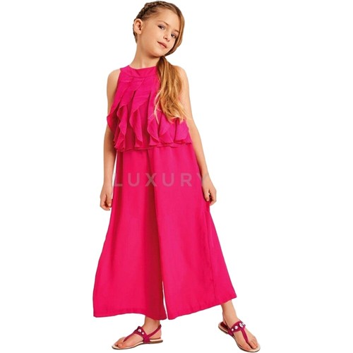 Tuta Elegante In Voile In Tinta Unita Fuxia Bambina Sarabanda J423 | eBay