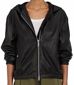 jaqueta feminina de couro preta