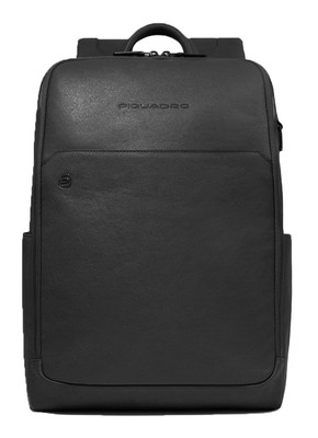 PIQUADRO Black Square Backpack Wide Opening 14'' Rucksack Rucksack Black Neu