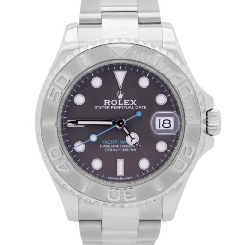 2023 Rolex Yacht-Master Midsize Stainless Steel RHODIUM Blue Oyster 37mm 268622