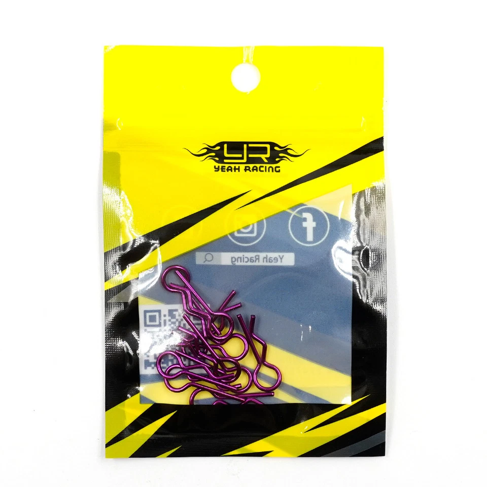 Yeah Racing YA-0594PP RC Body Clip for 1/8 1/10 1/12 (10Pcs) Purple - Image 2 of 2
