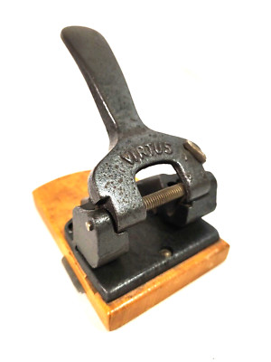 Virtus massiver Locher 7 und 8 cm Lochabstand 1930 Art Dèco Büro SELTEN! #1