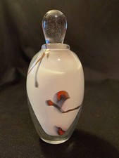 Andres & Chapman NY Studio Art Glass White Sommerso Cloud Perfume Bottle  Dauber