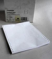 Continuous / Tractor Feed Dot Matrix Printer Paper 9 1/2" x 11" (100 sheets)