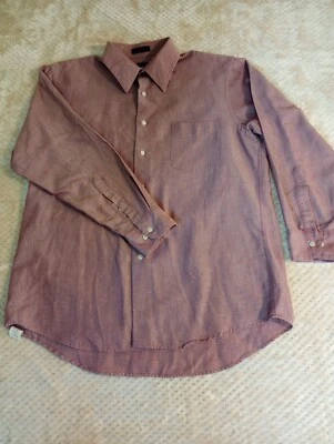 BARRINGTON Shirt Mens Large 16.5 32/33 Button Up Long Sleeve White And Red Blend - Image 1 of 4