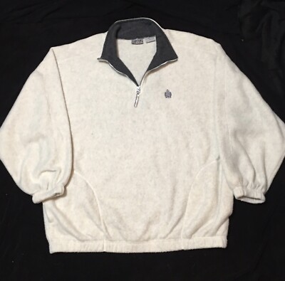 Bugle Boy Mens Snow Fleece Outerwear Jacket Coat White XXL 1/4 Zip Gray Collar
