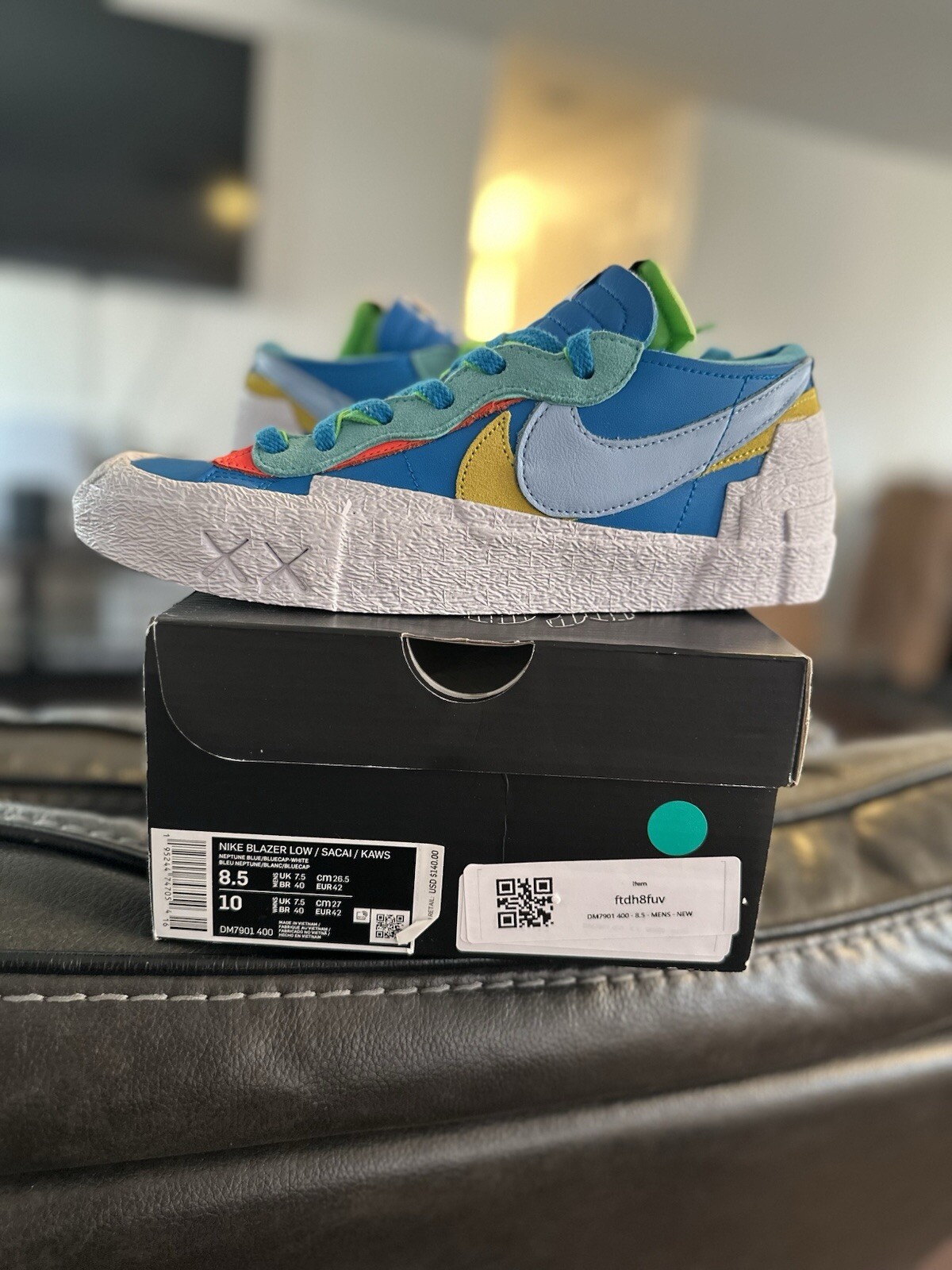 SACAI X NIKE Nike KAWS x Sacai x Blazer Low Nettuno Blu Uomo Taglia 8 5