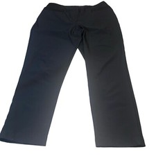 Womens Size 10 Black Dress Pants Pockets Stretch 33  W x 25  L Flat Front