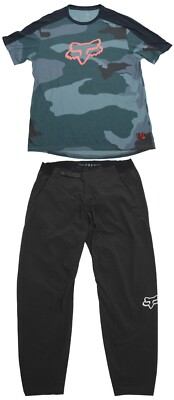 Fox Herren Flexair MTB Hose 38'' Black & Ranger Dri Release MTB Trikot XL Blue Ca