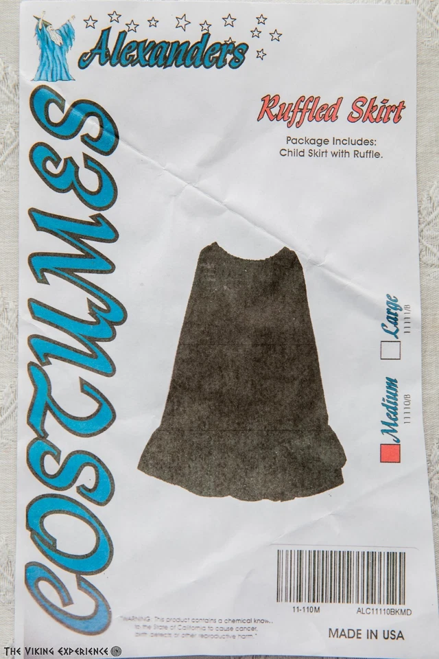 黑色文艺复兴裙儿童中号亚历山大服装中世纪海盗 — 第 2/2 张图片