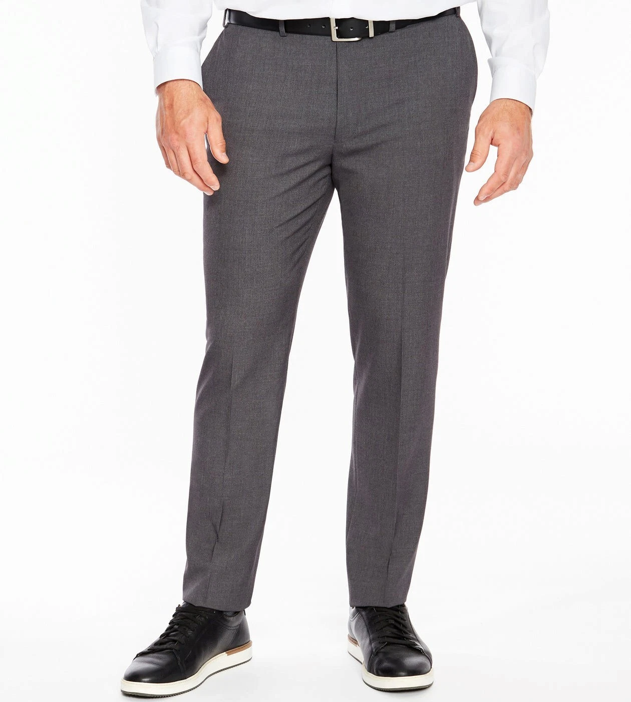 Calvin Klein Modern Fit City Comfort Grey Flat Front Dress Pants SZ: 50 X 32 NWT