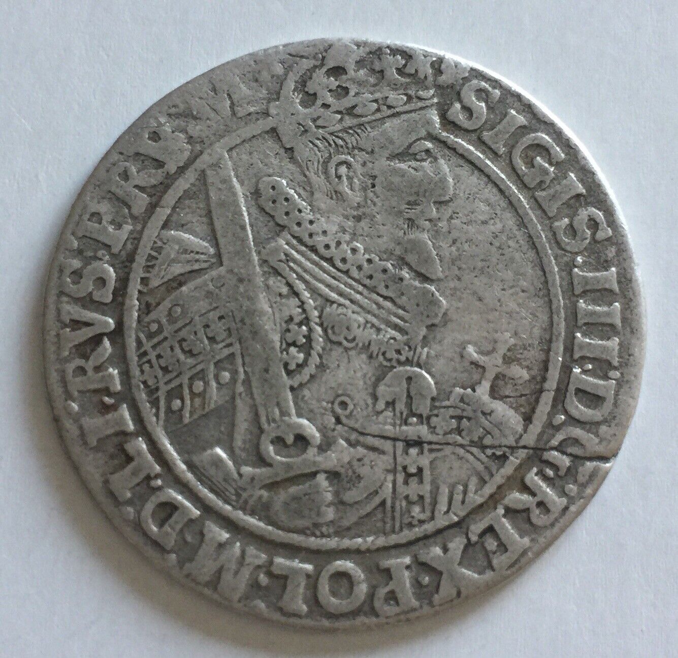 1621 Poland Sigismund III 1/4 Thaler Silver Coin Danzig / Bydgoszcz 6.5 grams