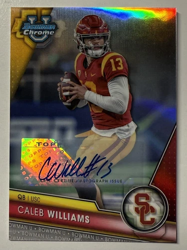 2023 Bowman Chrome University #1 Caleb Williams Auto Refractor /499 Bears RC