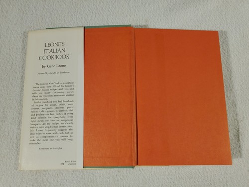 Vintage Leone's Italian Cookbook By Gene Leone Forward by Dwight Eisenhower 1967 - Picture 3 of 11