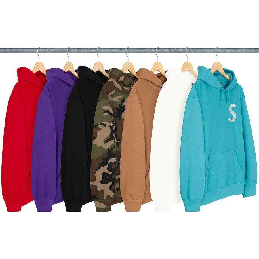 Sweat shirt à capuche logo Supreme Swarovski S camouflage blanc noir S/S 21