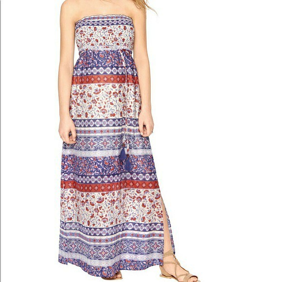 Motherhood Maternity Boho Smocked Maxi Dress Small | eBay