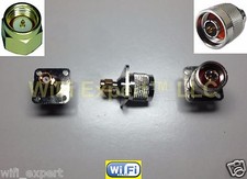 N Type Male Plug to SMA Male Plug Flange mount RF Adapter Cable Connector USA