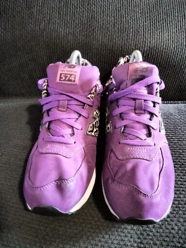 New Balance Shoes Women's 7 574 Athletic Purple/ Leopard Sneakers