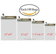 400 Poly Mailers Shipping Bags Each 100 6x9 7.5x10.5 9x12 12x16 - ST ShipMailers