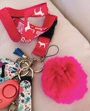 Woman Keychain with 6 accessories. Pink  2 Gifts