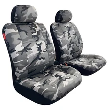 For Nissan Rogue Front Car Seat Covers Cotton Canvas Army Gray Tactical Camo