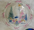 VTG Round Hand Painted Christmas Platter 13" Pre-owned — photo 2
