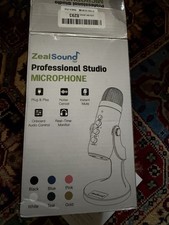 ZealSound K66 USB Studio Microphone Black Noise-Cancelling Plug Play