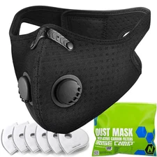 BASE CAMP Reusable N Plus Dust Mask, 360-Degree 1 Count (Pack of 1), Black